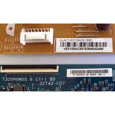 KIT DE TARJETAS PARA TV VIZIO / NUMERO DE PARTE MAIN 756TXFCB02K0160 / XFCB02K016 / T-CON 5532T42C19 / 55.32T42.C19 / FUENTE ADTVE2108AC9 / 715G6934-P01-001-002H / DISPLAY T320HVN05.8 / PANEL TPT315B5-EUJFFA REV:S1V / MODELO E32-C1 LTTWSJAR - Imagen 2